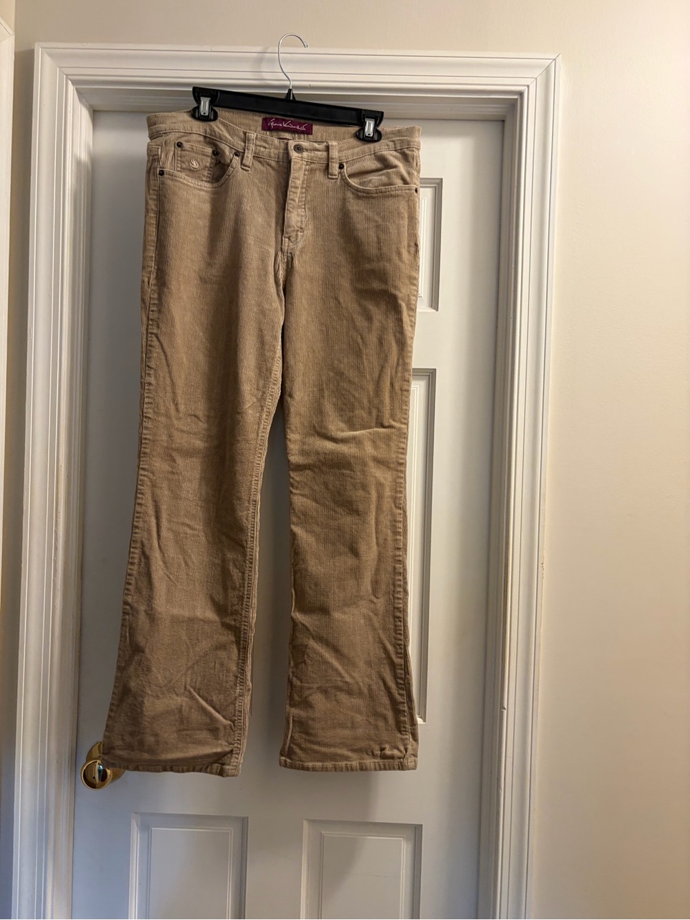Gloria Vanderbilt Tan Corduroy Wide-Leg Jeans